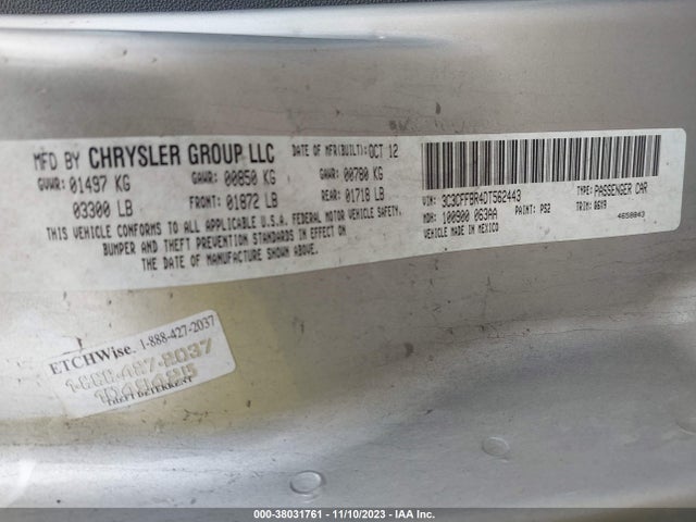 2013 FIAT 500 3C3CFFBR4DT562443 Photo 8