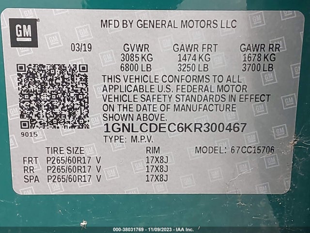 Chevrolet Tahoe Commercial 2019 1GNLCDEC6KR300467 Image 9