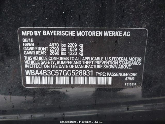 WBA4B3C57GG528931 BMW 435i Gran Coupe Xdrive