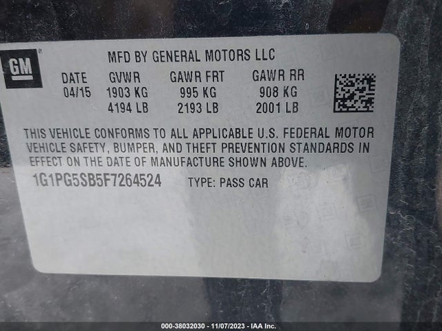 Chevrolet CRUZE LTZ 2015 1G1PG5SB5F7264524 Image 9