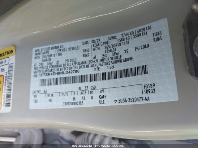 1FTER4EH8NLD42786 Ford Ranger Xlt