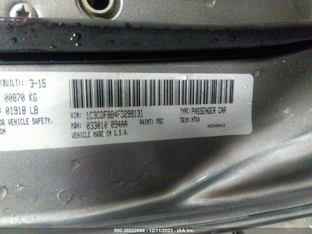 Dodge DART SXT 2015 1C3CDFBB4FD299131 Image 9
