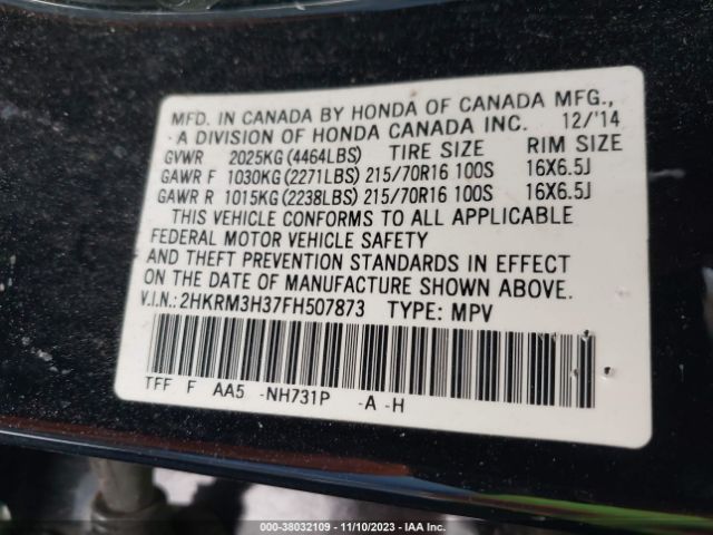 2HKRM3H37FH507873 Honda CR-V LX