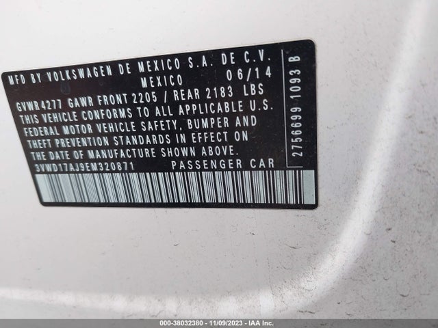 3VWD17AJ9EM320871 Volkswagen Jetta 1.8t Se