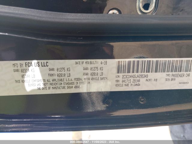 2C3CDXHG5JH295349 Dodge Charger Sxt Plus Rwd