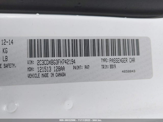 Dodge Charger Se 2015 2C3CDXBG3FH742194 Image 9