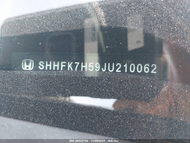 Honda CIVIC EX 2018 SHHFK7H59JU210062 Image 9