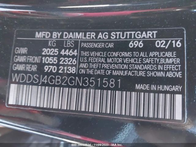 WDDSJ4GB2GN351581 Mercedes-Benz CLA 250 4MATIC