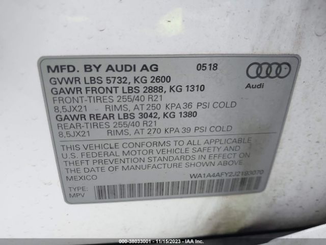 WA1A4AFY2J2193070 Audi Sq5 3.0t Premium Plus