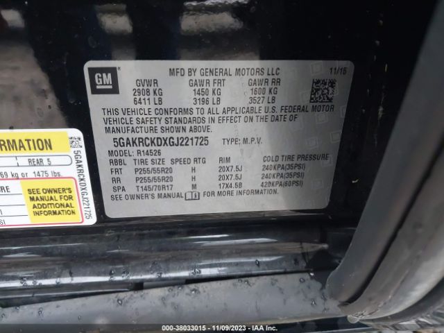 5GAKRCKDXGJ221725 Buick Enclave Premium