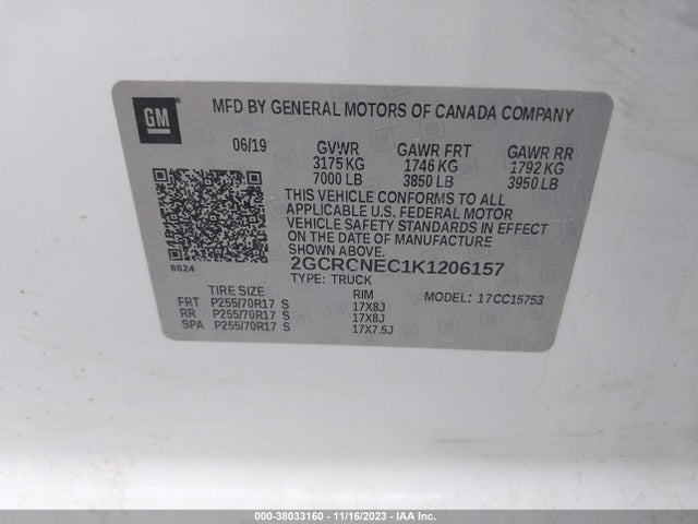 Chevrolet Silverado 1500 Ld Wt 2019 2GCRCNEC1K1206157 Image 9