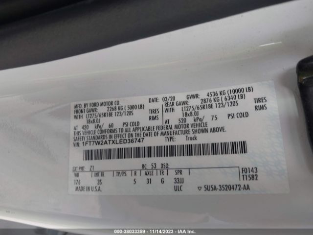 1FT7W2ATXLED36747 Ford F-250 Xlt