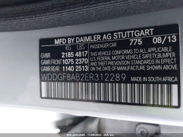 WDDGF8AB2ER312289 Mercedes-Benz C-class C 300