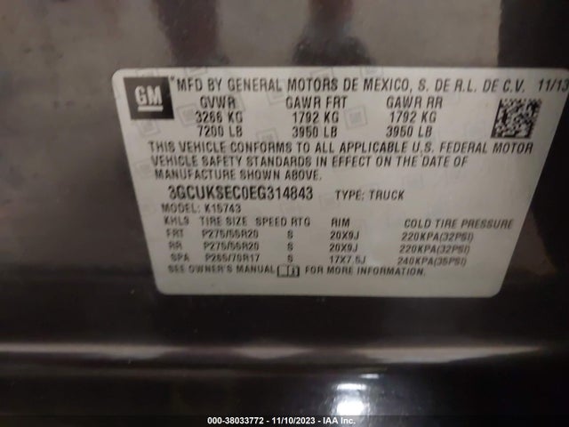Chevrolet Silverado 1500 2lz 2014 3GCUKSEC0EG314843 Image 9