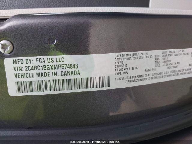 2021 CHRYSLER PACIFICA 2C4RC1BGXMR574843 Photo 8