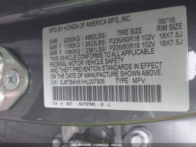 5J8TB4H51HL007906 Acura Rdx Technology   Acurawatch