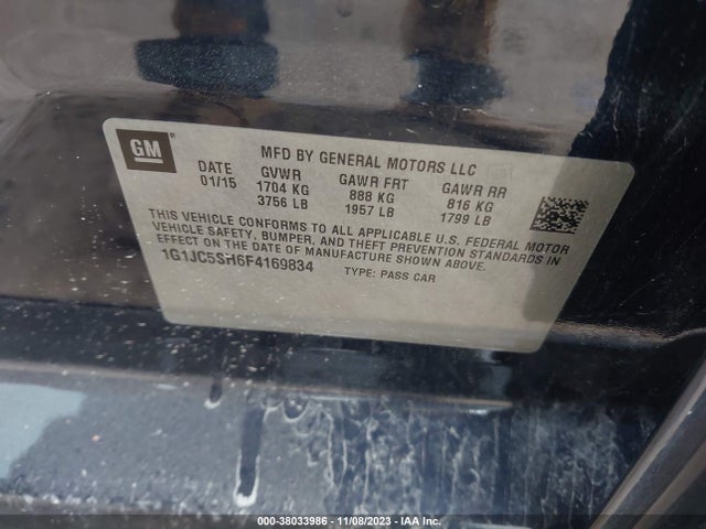 Chevrolet Sonic Lt Auto 2015 1G1JC5SH6F4169834 Image 9