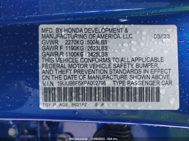 19UUB6F5XPA002796 Acura Tlx W/a-spec Package