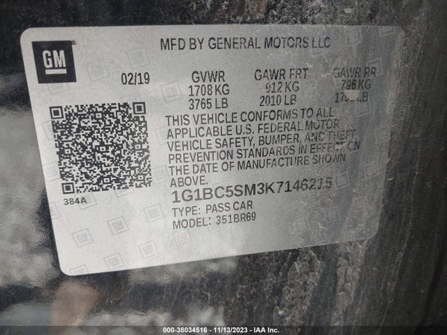 Chevrolet CRUZE LS 2019 1G1BC5SM3K7146215 Image 9