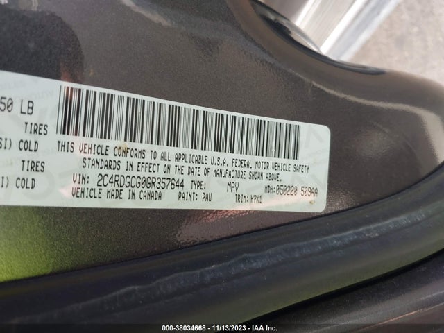 Dodge Grand Caravan Sxt 2016 2C4RDGCG0GR357644 Image 9