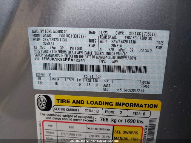 Ford Expedition Limited Max 2023 1FMJK1K83PEA12241 Image 9