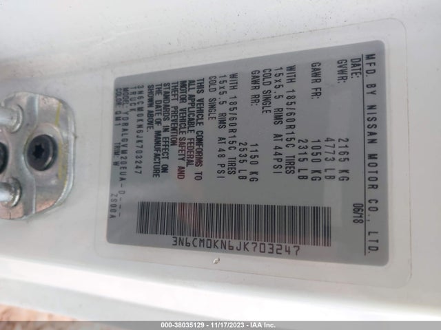 Nissan NV200 SV 2018 3N6CM0KN6JK703247 Image 9