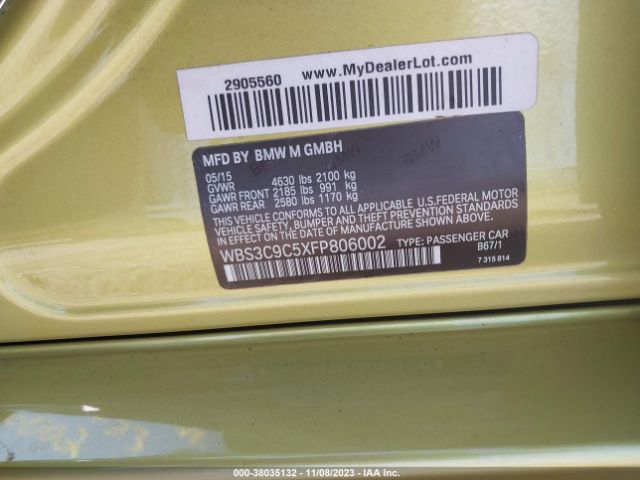 WBS3C9C5XFP806002 BMW M3