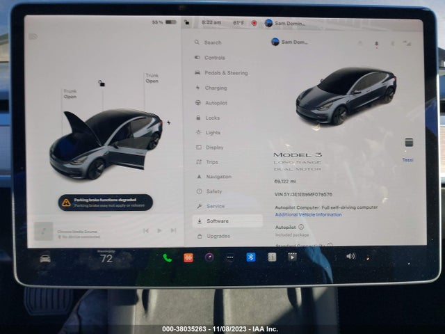 2021 TESLA MODEL 3 LONG RANGE DUAL MOTOR ALL-WHEEL DRIVE VIN: 5YJ3E1EB9MF079576