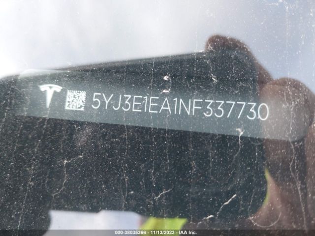 5YJ3E1EA1NF337730 Tesla Model 3 Rear-wheel Drive