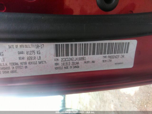 2C3CDZAG1JH168961 Dodge Challenger Sxt