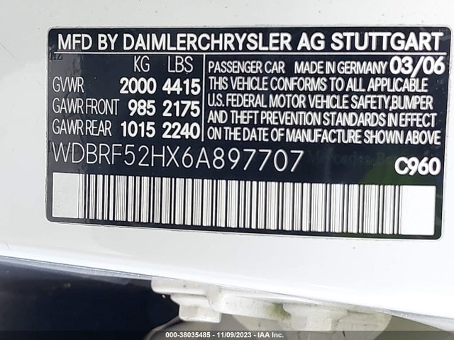 2006 MERCEDES-BENZ C-CLASS WDBRF52HX6A897707 Photo 8