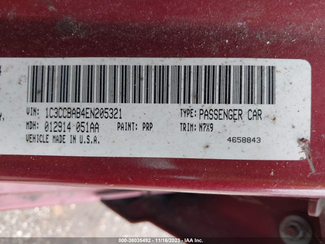Chrysler 200 LX 2014 1C3CCBAB4EN205321 Image 9