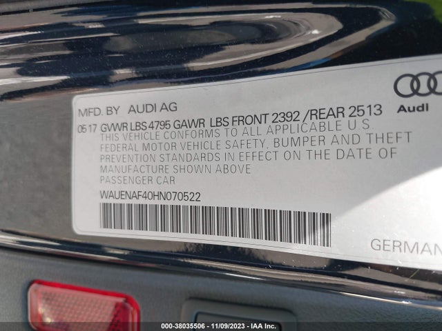 Audi A4 2.0t Premium 2017 WAUENAF40HN070522 Image 9