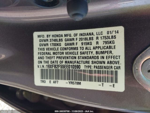 19XFB2F55EE010590 Honda Civic Lx
