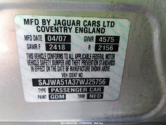 2007 JAGUAR X-TYPE SAJWA51A37WJ25756 Photo 8