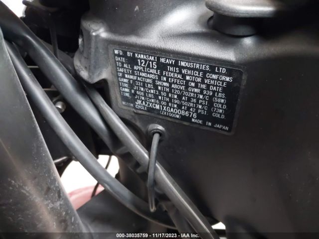 2016 KAWASAKI ZX1000 JKAZXCM1XGA008676 Photo 9