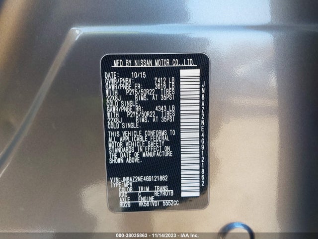 JN8AZ2NE4G9121862 Infiniti QX80
