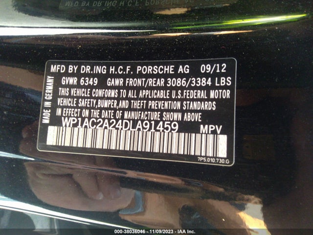 2013 PORSCHE CAYENNE WP1AC2A24DLA91459 Photo 8