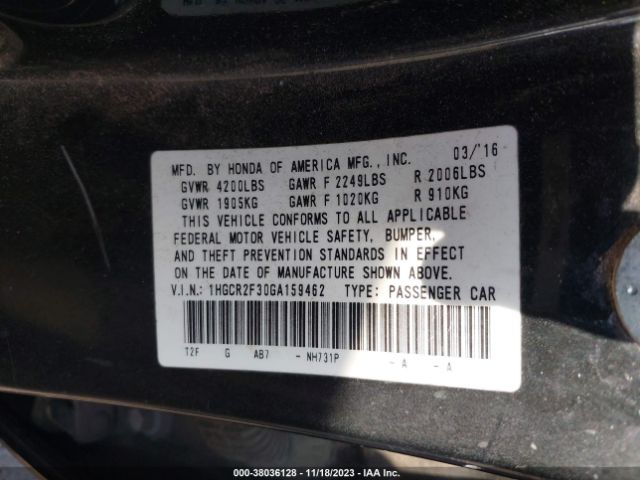 1HGCR2F30GA159462 Honda Accord Sedan Lx