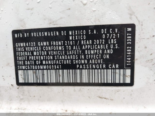 3VWC57BU9MM069941 Volkswagen Jetta 1.4t R-line/1.4t S