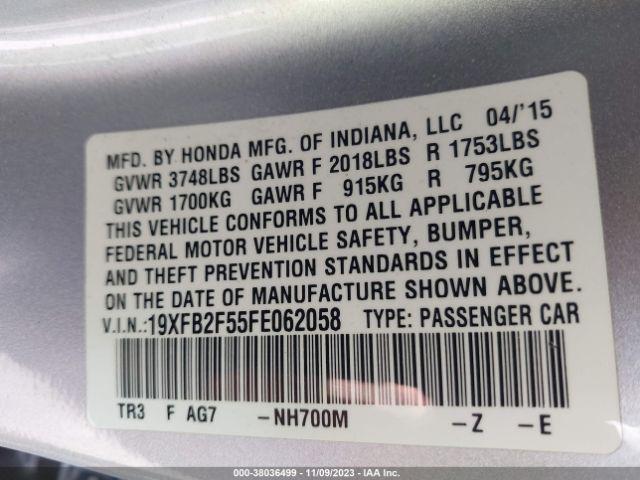 19XFB2F55FE062058 Honda Civic Sedan Lx