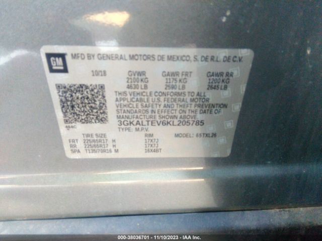 3GKALTEV6KL205785 GMC Terrain Sle