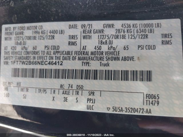1FT7W2B66NEC46412 Ford F-250 Lariat