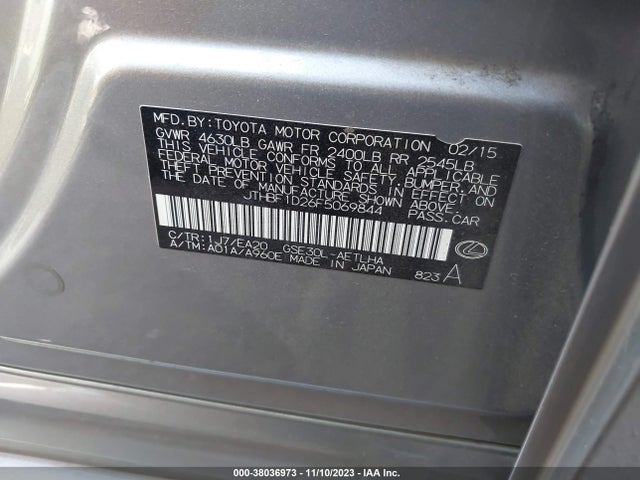 Lexus IS 250 2015 JTHBF1D26F5069844 Image 9