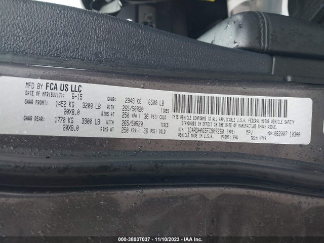 Dodge Durango Sxt 2015 1C4RDHAG5FC907260 Image 9