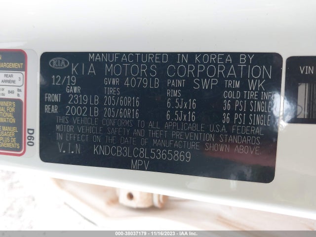 2020 KIA NIRO LX VIN: KNDCB3LC8L5365869