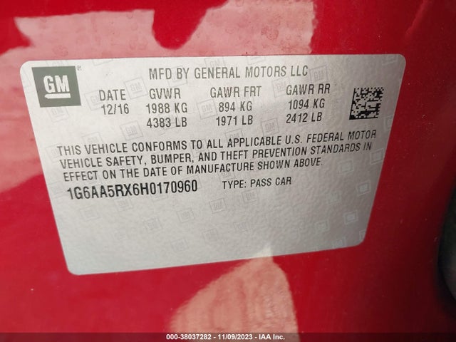 Cadillac Ats Standard 2017 1G6AA5RX6H0170960 Image 9