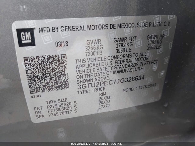 3GTU2PEC7JG328634 GMC Sierra 1500 Denali