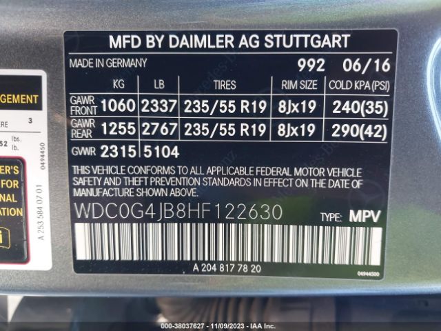 WDC0G4JB8HF122630 Mercedes-Benz GLC 300