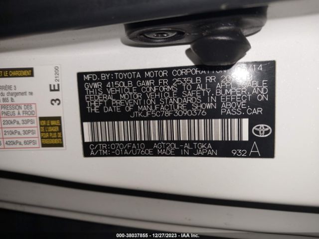 JTKJF5C78F3090376 Scion TC